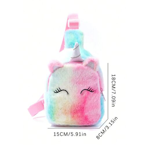 1 Pc Girls Cute Cartoon Plush Unicorn ChildrenS Chest Bag S