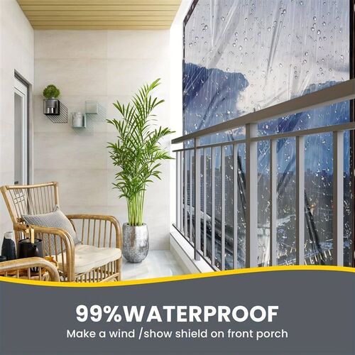1pc Clear Waterproof Tarps With Grommets, For Patio, For ver