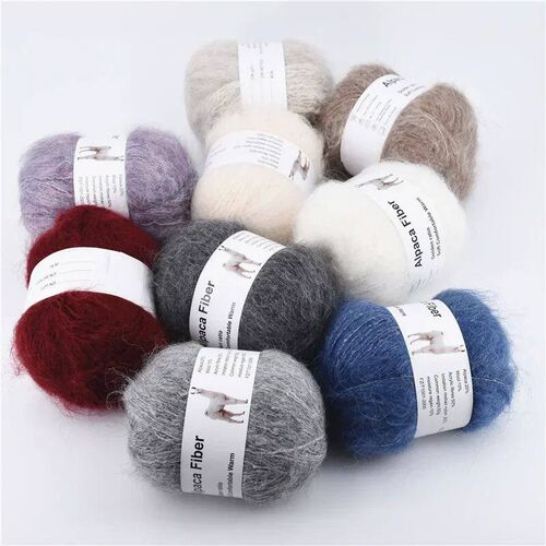 1pcs 50g Alpaca Mohair Yarn Long Plush Thick Crochet Wool Ya