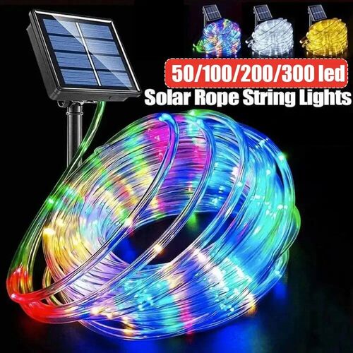 7M/12M/22M/32m Outdoor Solar Tube Rope Led Light Garden Chri