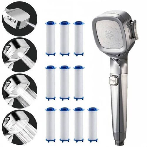 4 Modes Adjustable High Pressure Shower Head With Switch On