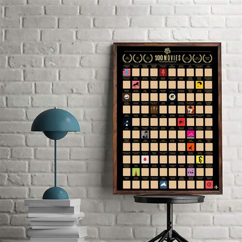 Poster Scratch Off Top 100 Movies  Bucket List Couple Gift