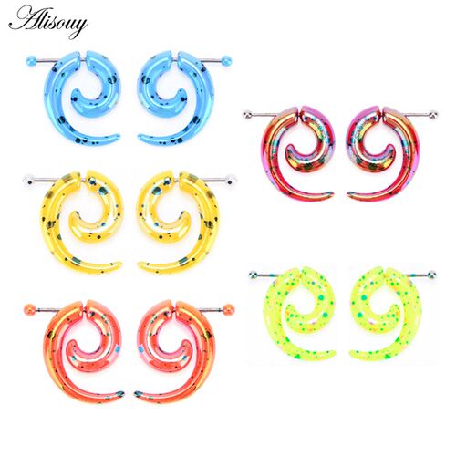 2pcs Hot Acrylic Cheater Fake Spiral Ear Taper Sretcher Expa