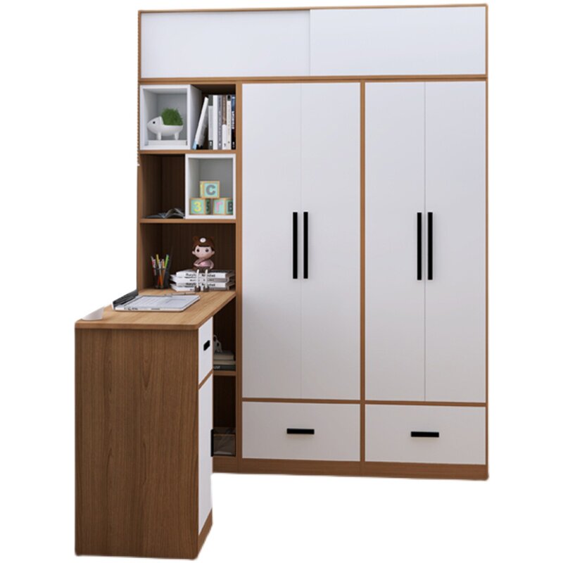 转角衣柜连电脑桌小户型卧室家用儿童拐角衣橱学习桌一体书架,住宅家具,自由组合衣柜,淘宝优惠券,粉丝福利购,淘宝优惠卷