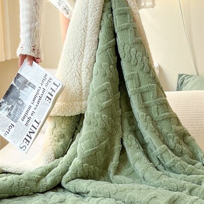 Large Sherpa Fleece Blanket Throw Fur Warm Sofa Bed Soft