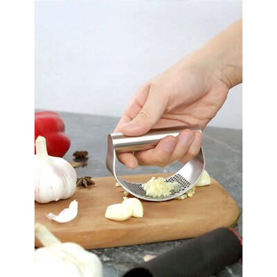 Manual Stainless Steel Garlic Mincer, Garlic Crusher Press f