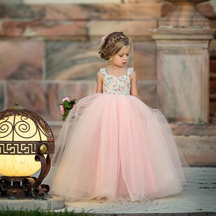 1-7Y Children Girls Tulle Tutu Dress 2021 Summer Baby Clothe