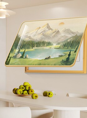 聚宝盆电表箱装饰画山水风景配电箱遮挡电闸箱总开关新款餐厅挂画