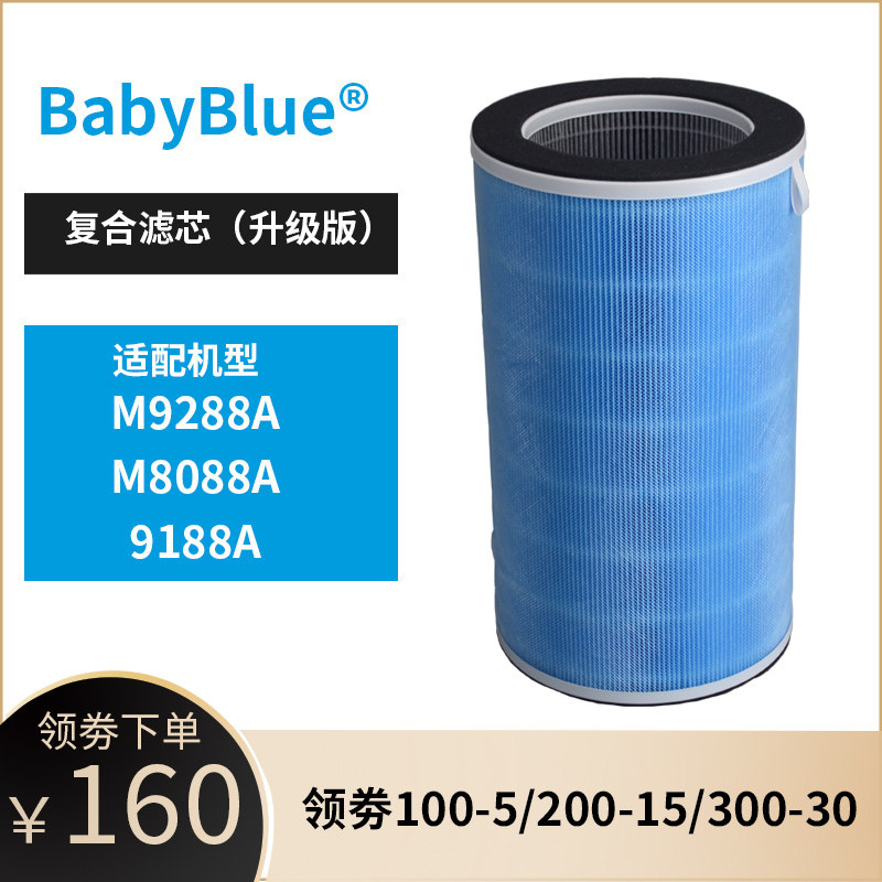 适配净美仕9188A/M8088A/M8188空气净化器过滤网M1M2复合滤芯圆筒
