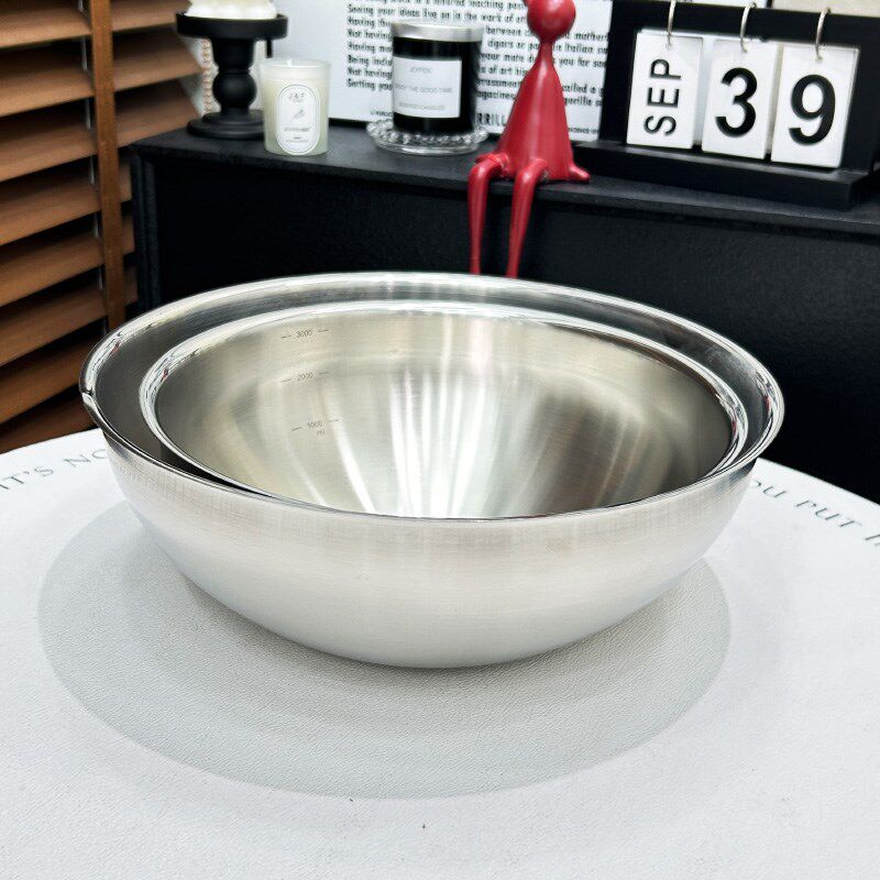 小怪兽304不锈钢烘培料理盆揉面盆和面洗菜盆搅拌调料沙拉奶油盆