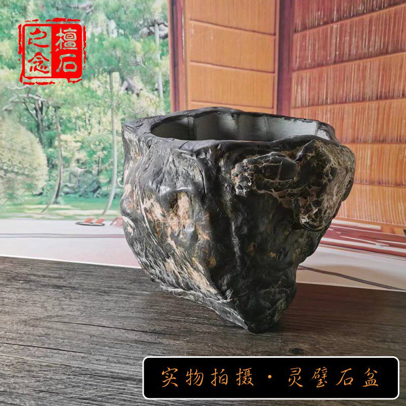 一物一拍 灵璧石天然创意多肉菖蒲花盆个性小鱼缸微景观造景盆景