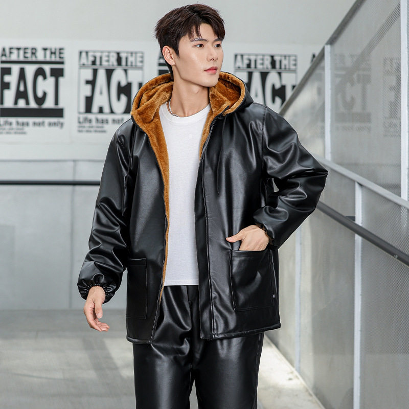 皮衣皮裤套装男外卖骑手代驾防水保暖抗寒工装男外套pu骑行工装,男装,皮衣,淘宝优惠券,粉丝福利购,淘宝优惠卷