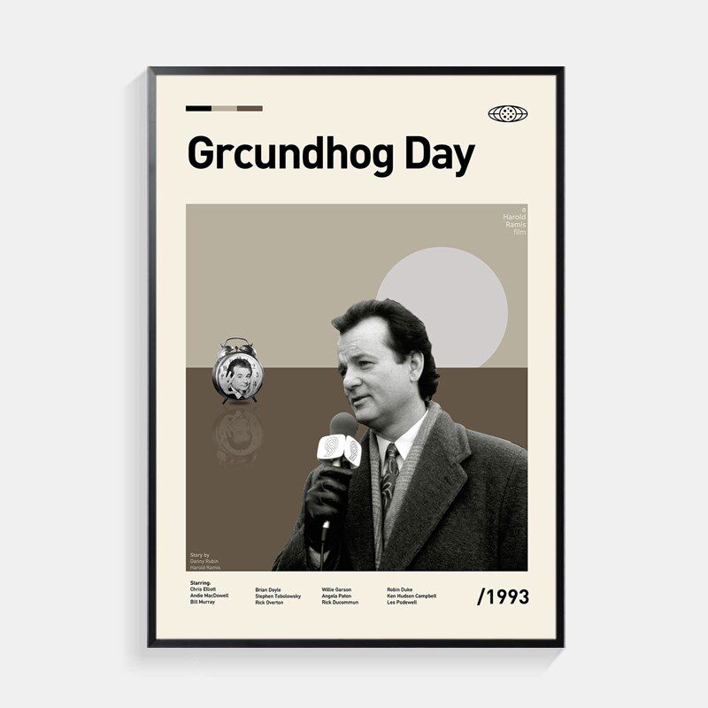 土拨鼠之日海报装饰画客厅卧室餐厅背景墙Groundhog Day电影挂画