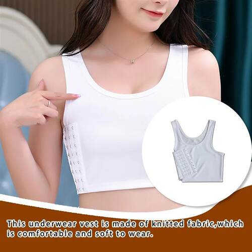Women Breathable Chest Breast Binder Side Buckle Short Vest