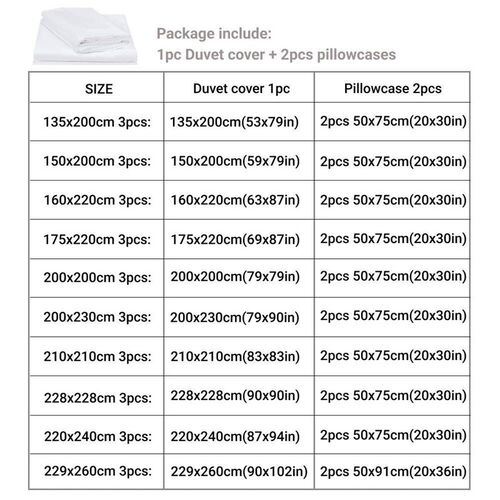 3pcs Duvet ver Set with Pillow Case Double Comforter Bedding
