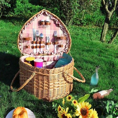 Picnic Basket With Lid Hand Basket Storage Basket With