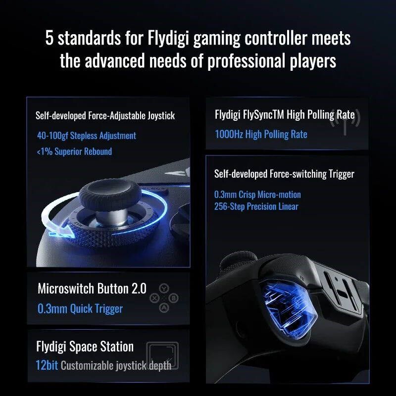 Flydigi Vader 4 Pro Game Controller Gamepad Athletic Elite H - 实物图