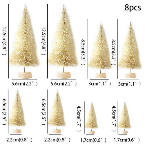 8Pcs/set Mini Christmas Pine Tree Multi Size Colorful Trees