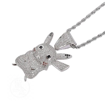 ~ Cartoon character Pikachu pendant personality zircon set h