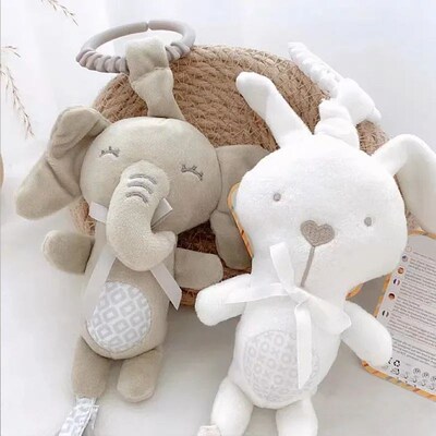 Infant Toddler Rattles Toys for Baby Stroller Crib Soft Bear