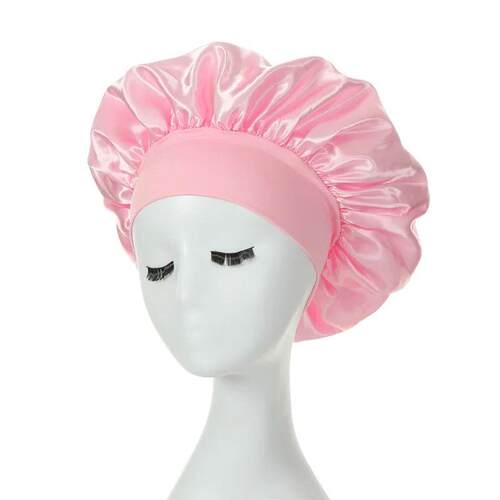 Women Satin Bonnet Spandex Wide Stretchy Band Bonnet Satin C