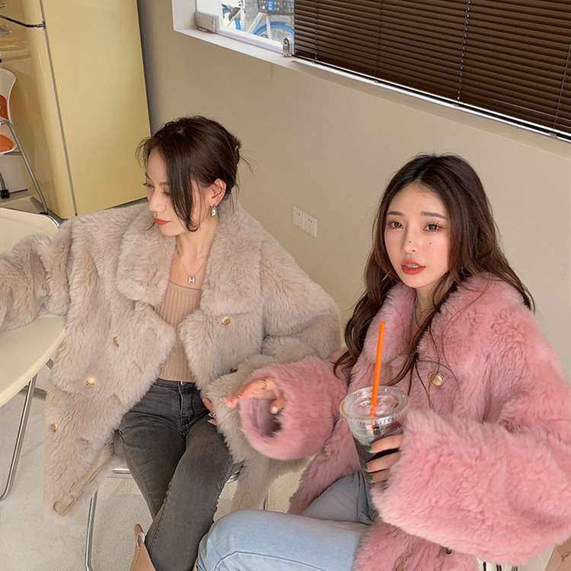Toca Fur One-piece Sheep Coat Womens New Lamb Wool Mid-leng