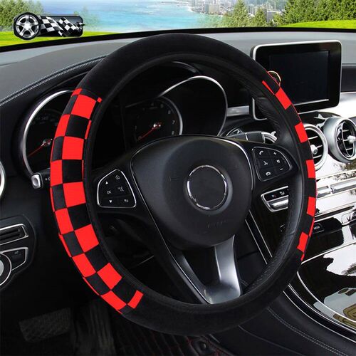 Plush Plaid Car without Inner Ring Steering Wheel ver Comfor