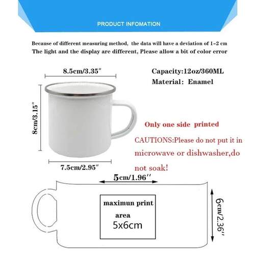 Best Nurse French Printed Enamel Mugs Coffee Cups Drink Wine