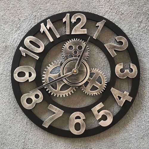 Wall Clock Wooden Gear Decorative Wall Clock Personalized
