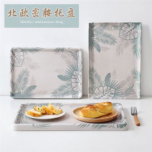 rectangular plastic tray water cup tea saucer salver food