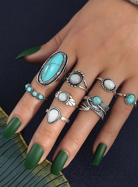 Finger Rings Set Women Knuckle Rings Female Jewelry 戒指套装