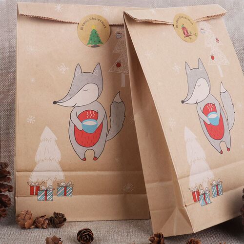 Merry Christmas Gift Bags Xmas Tree Plastic Packing Bag Snow