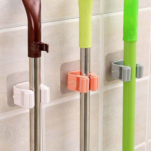 Multi-Purpose Hooks Wall Mounted Mop Broom Hanger Hook Organ