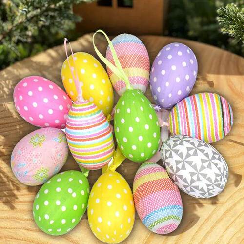 3Pcs Colorful Painting Easter Eggs Happy Easter Bunny Foam E