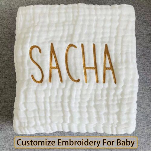 Blanket Customize Bebe Name 6 Layer Baby Bath Towel Cotton B