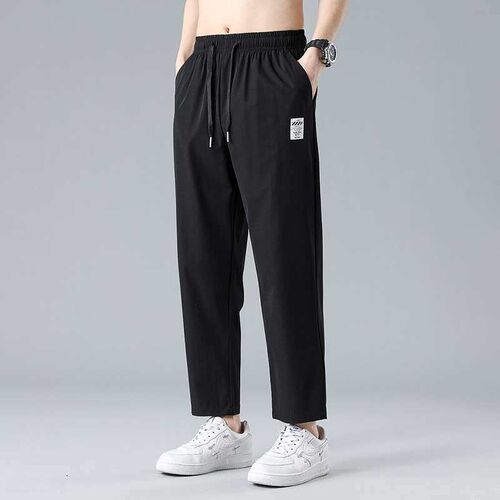 Ice Silk Casual Long Pants Mens Summer teny Bran Thin Cropp