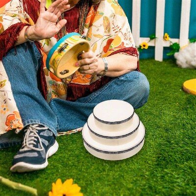 3pcs Wooden Hand Drum Tambourine Kids Percussion Toy