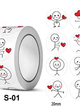 500ps 20mm Cartoon Reward er Roll Love Labels Valentines Da