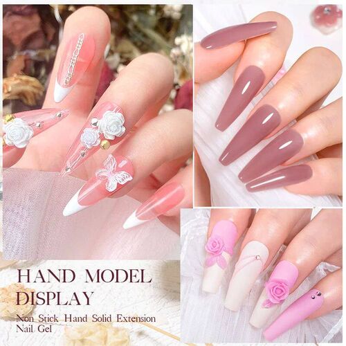 7ML Non  Hand Solid Extension Nail Gel Polish Pink Clear Nud