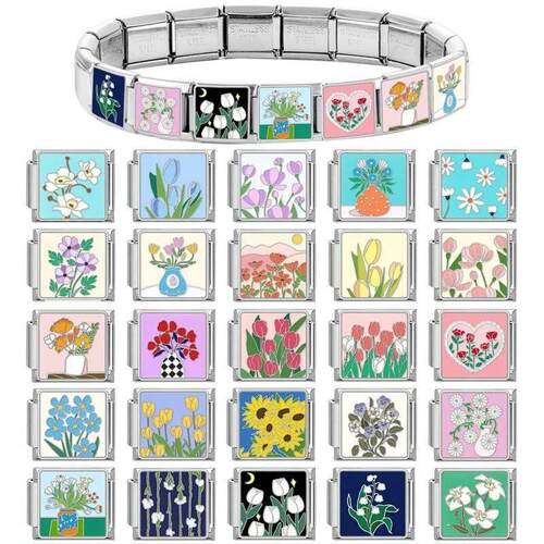 2025 New Womens Brilliant December Flower Italian Charm Lin