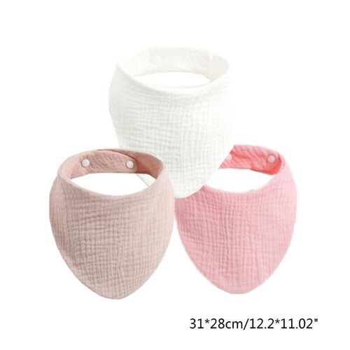 3Pcs Baby Burp Cloth Soft Cotton Drool Bib Breathable Toddle
