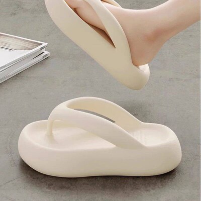 Japanese thick soled flip flops for womens summer outdoor