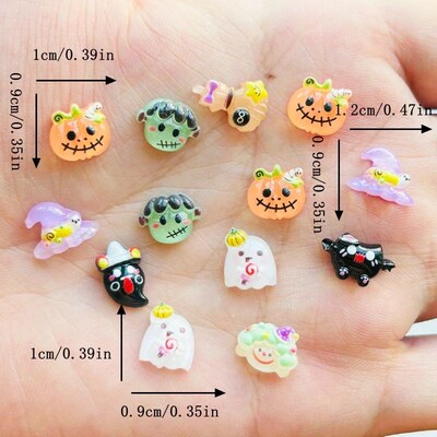 50 Pieces Ghost Halloween Nail Art Charms