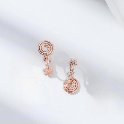 Flower Zircon Studded NonPierced Ear Cuff Womens Simple Exqu