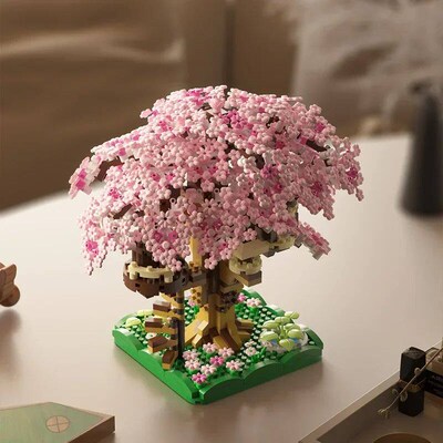 Pink Cherry ree House Building Micro-particle Building Block