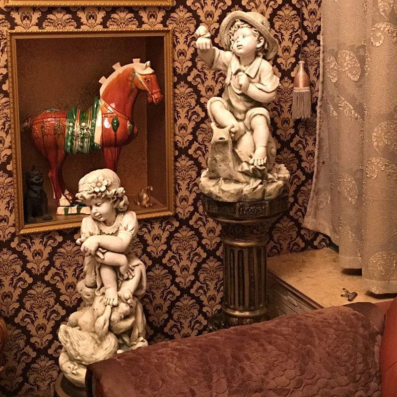 欧式别墅庭院田园工艺品雕塑浮雕女孩与鸭子男孩坐蜗牛雕像摆件,家居饰品,装饰摆件,淘宝优惠券,粉丝福利购,淘宝优惠卷