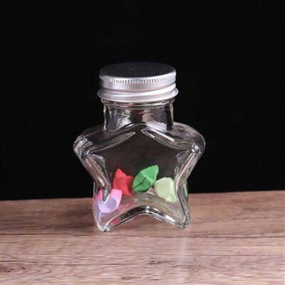 Star Shape Glass Wishing Jars Decorative Glass Bottles with