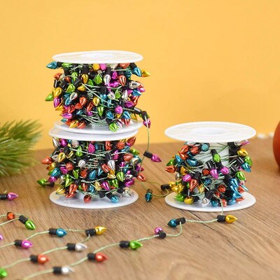 5M/roll Colorful Bulbs String Garland Christmas Home Decorat