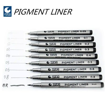 1Piece Pigment Liner Pigma Micron Ink Marker Pen 0.05 0.1 0.