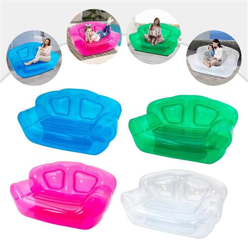 Inflatable Double Person Sofa Clear/Pink/Blue/Green Blow UP
